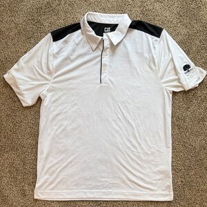 Cutter & Buck | White Polo with Black Shoulder Accents Golf